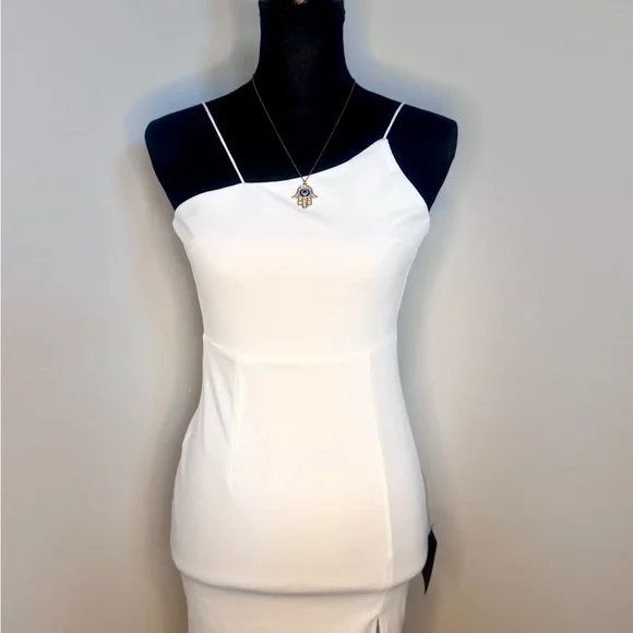 Lulu's Asymmetrical Classy White Mini Dress - Picture 5 of 10